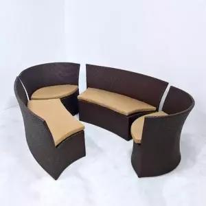 [텐바이텐]DR-3101 라탄 6인용 테이블&체어 세트 [브라운]