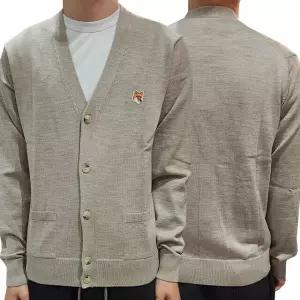 [명품] 23SS 폭스 헤드 패치 클래식 가디건 베이지 멜란지 GU00542KT1036 H250