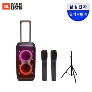[행사가 81만 원대] 삼성공식파트너 JBL PARTYBOX STAGE 320 블루투스스피커 [블랙] + JBL PARTYBOX WIRELESS MIC 듀얼무선마이크 패키지