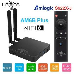 셋톱 박스 UGOOS AM6 AM6B PLUS Amlogic S922X J 2 2Ghz 안드로이드 9 0 스마트 TV 4GB 32GB 와이파이 6 1000M 4K 미디어 플레이어