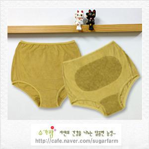 [슈가팜]임신준비 자궁건강 아가맞이용 쑥팬티_천연염색 속옷 여성팬티 쑥쑥사랑(쑥,구절초,민들레)속옷