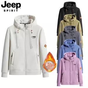 지프 JEEP SPIRIT 남녀공용 양털 후리스 안감 후드 집업 점퍼 겉감 기모 안감 플리스 재킷 JP23558