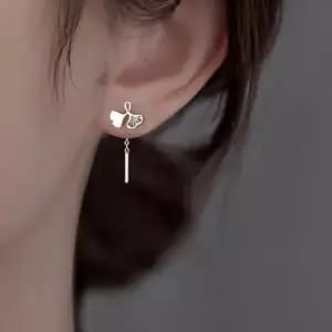 [하프클럽/]여자 롱드롭 실버 낙엽 무드 FW 어텀 귀걸이