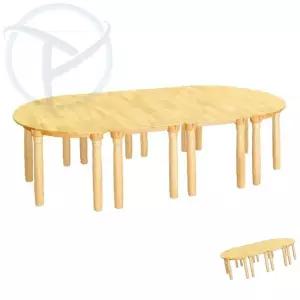 H25-1 원목 유치원 책상 원목다리 530mm 유치원책상 확장형식탁
