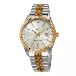 [롯데백화점]탠디 럭셔리 메탈 손목시계(오스트리아 스톤 식입)T-3921 남자 골드콤비