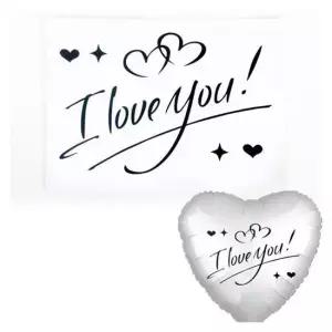 PWM-DK 레터링풍선스티커(아이러브유블랙) 생일 파티