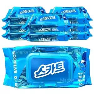 스카트 변기에 버리는 화장실 청소티슈 40매 x 8개