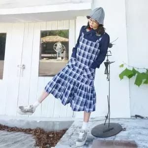 [앞머리]체크 오버롤 롱 원피스n828 _P043093485