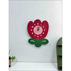 플라워 꽃시계 아이방, 벽시계 거실 인테리어 아이방 무소음 신혼부부 30CM 귀여운 튤립