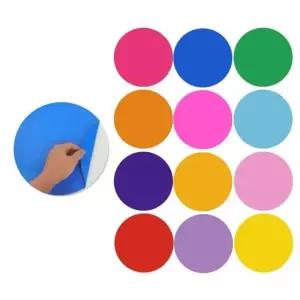 12색상 대형 원형 스티커 보드 방수 테이블 12pcs 보 (WFHBYOV)