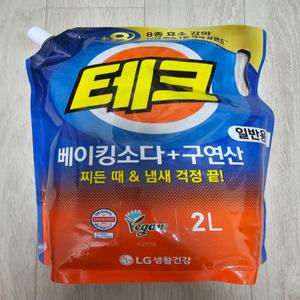 엘지생활건강 테크 천연베이킹소다 + 구연산 액체세제 일반용 리필 2L 1개