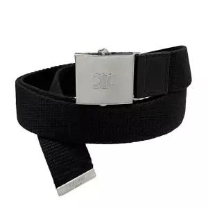 [명품] 25SS  메탈 트리옹프 텍스타일 라지 스케이터 벨트 블랙 실버 45BIC2AN..