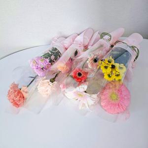 2개세트 생화 한송이 개별 포장 꽃 택배 장미 카네이션 거베라 한송이 꽃배달싼곳