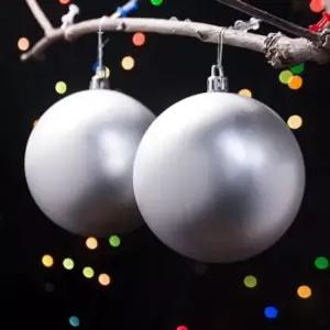 실버무광볼2p세트(10cm)트리장식볼 (WFHWNLS)