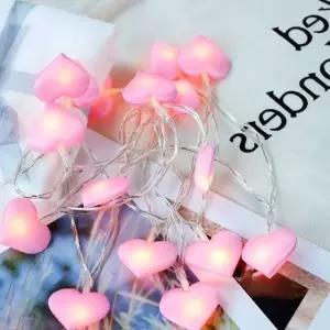 하트 가랜드전구 40구 6M 핑크 핼로윈 컨셉 여행 (WFHK8AK)