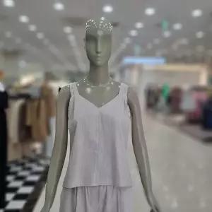 [시슬리]마야 브이넥 슬리브리스 블라우스 (SAWSC9531 베이지,브라운,아이보리)_DJ