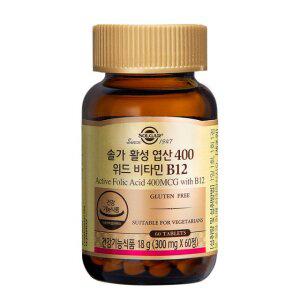 [솔가] 활성 엽산 400 위드 비타민 B12 / 60정 (60일분)