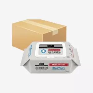 [엘루맘] 리꼬 손소독 티슈 캡형 70매 10개