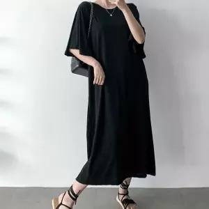 여자 날개반팔 빅사이즈 찰랑핏 임부복 여름 롱원피스