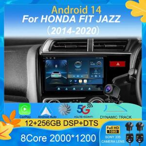 안드로이드 14 Carplay 자동 2K 화면 멀티미디어 자동차 라디오 플레이어 HONDA FIT JAZZ 2014-2020 DSP 2d