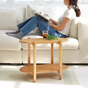 올쏘 우디 2단 원목 수납 다용도 선반 사이드 테이블 협탁