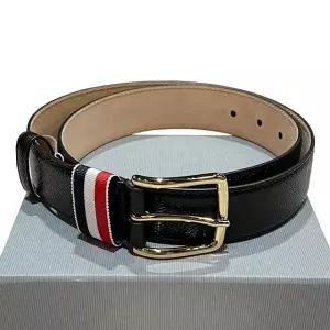 [명품] 25FW 페블 레더 그로그랭 루프 클래식 벨트 블랙 MCX039A 00198 001