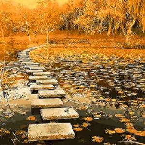 번호 물감 색칠 명화 그림 그리기 피포페인팅 DIY 액자세트 391 가을