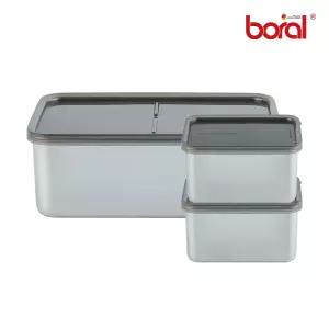 [리퍼상품] 보랄 스테인레스 스퀘어밧드 9P 반찬통 도시락통