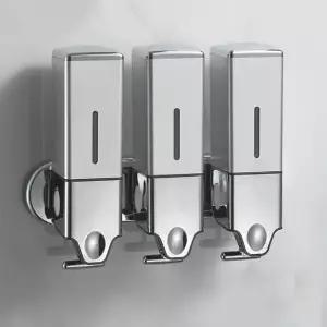 호텔 욕실 벽걸이 디스펜서 흠 샴푸통 핸드워시 3구 (WFJBV3C)