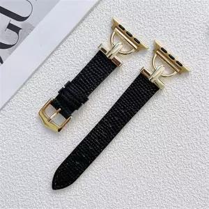 애플워치5 40 44mm 호환 슬림 가죽 스테인리스 스틸 고리 시계줄 스트랩