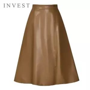 [인베스트] 투 버튼 슬릿 레자 스커트_IN5F1SK8031