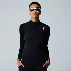 [롯데백화점]스파이더 여성 프로웹 러닝 반집업 긴팔 티셔츠 SPIWCNRL282WBLK