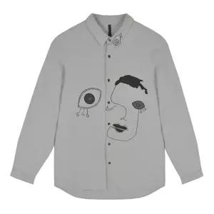 [닥터퍼니스트]닥터퍼니스트 면 패치워크 셔츠 그레이 FJCMBC03A