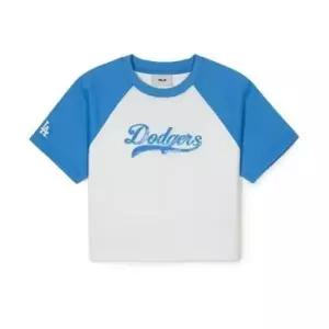 [MLB]반팔티 PQJ 3FTSV1343-50IVS 여성 바시티 라글란 크롭 티셔츠