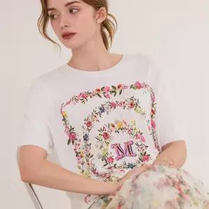 [막스까르띠지오]쿨링 플라워 패턴 반팔 니트