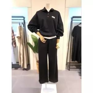 [대구백화점] [미스칸트]카라 맨투맨 팬츠 트레이닝 세트 블랙(KESTP909BK)