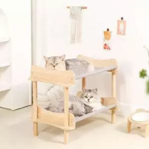 숨숨집 고양이 이층침대 반려묘 원목하우스 실속형 베드