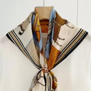 사각 여성 가을 고급 쁘띠 실크 스카프 70X70 (WFJVUTS)