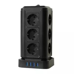 텔로 타워2세대 고용량멀티탭 16구 블랙 4000W 1개