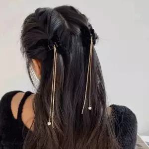 2p 두줄 드롭 미니 집게핀 큐빅 헤어핀 헤어피스 머리-WFH4L10