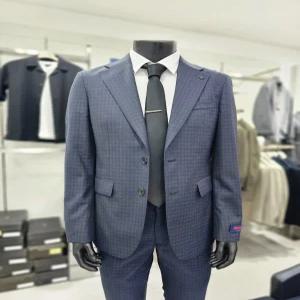 [파렌하이트][F/W]이태리 수입원단 네이비프린트 클래식핏 체크 정장F2152NAP_B