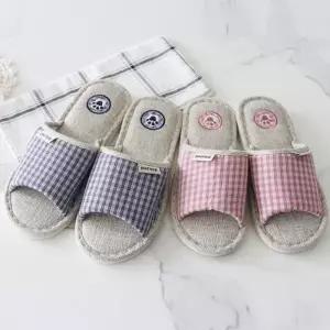 [텐바이텐]설렘하우스 체크 곰발바닥 슬리퍼 거실 미끄럼방지 층간소음실내화