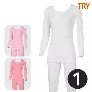 트라이 여성면내복 110 양면 60수 흰내복 동내의 핑크 보온내의 겨울 세트