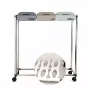 분리수거 이동식 재활용함 원터치 3단 분리수거 분리수거대