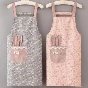 주방 방수 코튼 앞치마 이쁜 원피스 원피스앞치마 플라워앞치마 어린이집앞치마