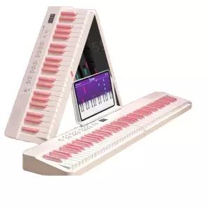 접이식 피아노 61건반 본체 핑크 휴대용 전자 건반
