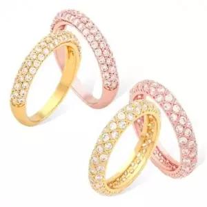 14Kgp 반지 골드 로즈골드 큐빅 데일리 레이어드링