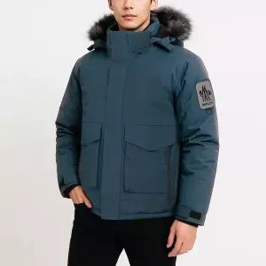 [디바옴므]겨울 하프 중량 패딩 점퍼 후드털 탈부착 발열안감 코트 잠바 사파리