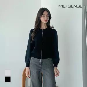 [미센스][미센스] 소매우븐 니트 집업 가디건_MB52KCMD03Z