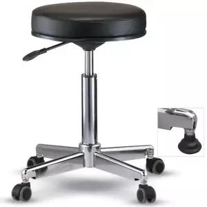 진찰용 C형 블랙 고정 진료의자/다용도/의자/원형/스툴/바퀴/보조/회전/간이/병원/실험실/상담/진찰/이동식